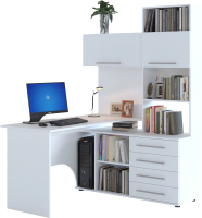 Компьютерный стол Сокол-Мебель КСТ-14 (правый, белый) - 