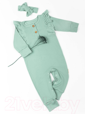 Комбинезон для малышей Amarobaby Fashion / AB-OD21-FS52/13-80 (зеленый, р. 80)