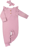 Комбинезон для малышей Amarobaby Fashion / AB-OD21-FS52/06-80 (розовый, р. 80) - 