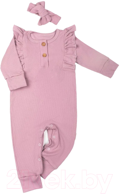 Комбинезон для малышей Amarobaby Fashion / AB-OD21-FS52/06-80 (розовый, р. 80)