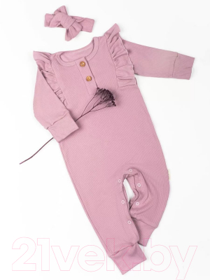 Комбинезон для малышей Amarobaby Fashion / AB-OD21-FS52/06-80 (розовый, р. 80)