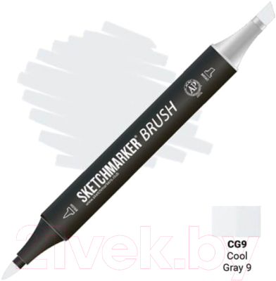 Маркер перманентный Sketchmarker Brush Двусторонний CG9 / SMB-CG9 (прохладный серый 9)