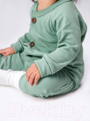 Комбинезон для малышей Amarobaby Fashion / AB-OD21-FS5/13-62 (зеленый, р. 62)