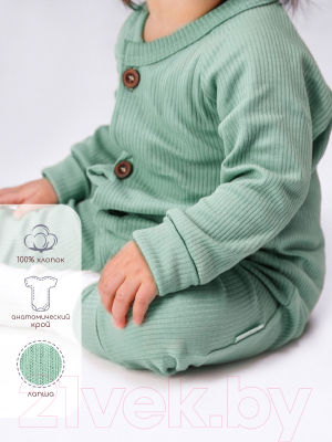 Комбинезон для малышей Amarobaby Fashion / AB-OD21-FS5/13-74 (зеленый, р. 74)