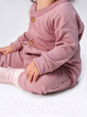Комбинезон для малышей Amarobaby Fashion / AB-OD21-FS5/06-62 (розовый, р. 62)