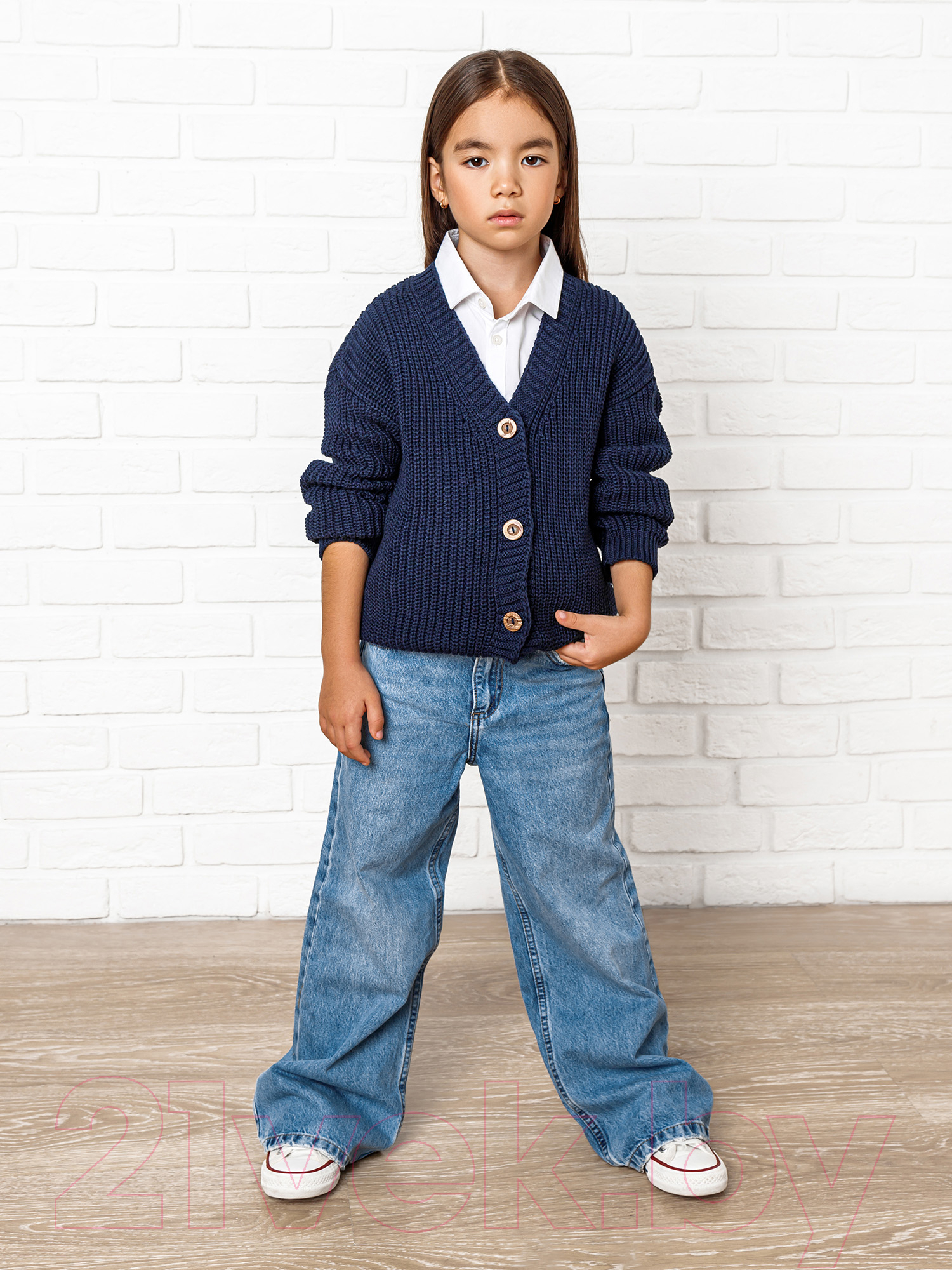 Кардиган детский Amarobaby Knit / AB-OD21-KNIT19/20-128 (синий, р.128) — фото 6