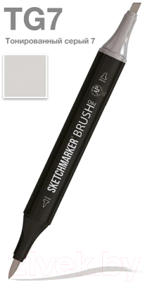 Маркер перманентный Sketchmarker Brush Двусторонний TG7 / SMB-TG7 (тонированный серый 7)