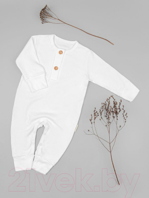 Комбинезон для малышей Amarobaby Fashion / AB-OD21-FS501/33-56 (молочный, р. 56)