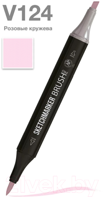 Маркер перманентный Sketchmarker Brush Двусторонний V124 / SMB-V124  (розовые кружева)