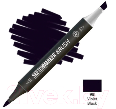 Маркер перманентный Sketchmarker Brush Двусторонний VB / SMB-VB (фиолетовый/черный)