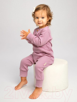 Комбинезон для малышей Amarobaby Fashion / AB-OD21-FS501/06-56 (розовый, р. 56)