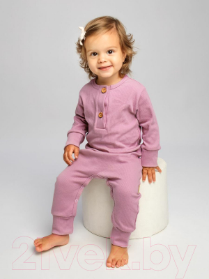Комбинезон для малышей Amarobaby Fashion / AB-OD21-FS501/06-56 (розовый, р. 56)