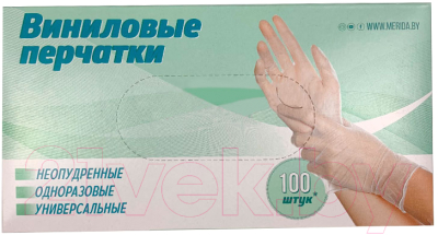 Merida Виниловые неопудренные VPF-L (100шт) Перчатки одноразовые купить ...