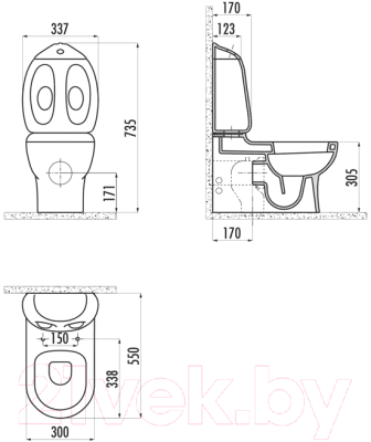 Изображение товара Сливной бачок Creavit Ducky DC400-00CB00E-0000