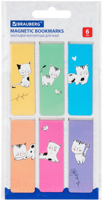 Набор закладок Brauberg Cats / 113159 (6шт)