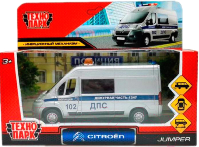 Автомобиль игрушечный Технопарк Citroen Jumper Полиция / JUMPER-14POL-SR