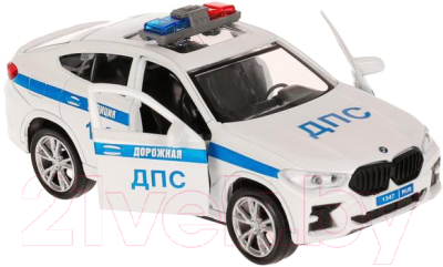 Автомобиль игрушечный Технопарк BMW X6 Полиция / X6-12POL-WH