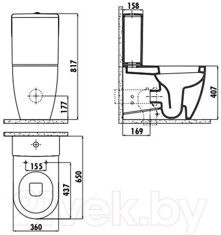 Сливной бачок Creavit Mare YD.SET.032.12