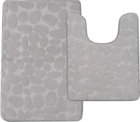 Набор ковриков Home One U-shape с эффектом памяти рельефный / 397836 (50x80/50x60, светло-серый) - 