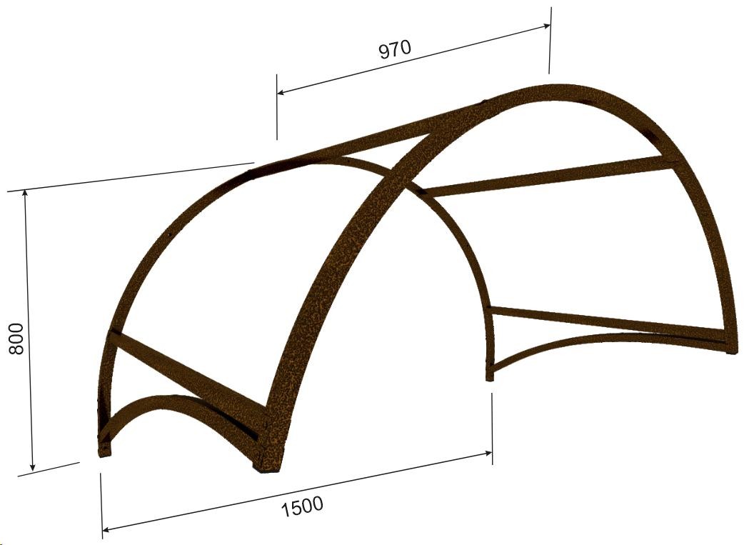 Козырек ИМпласт Арка Полимер 1500x1050