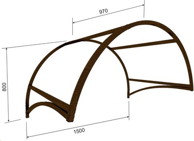 Купить Козырек ИМпласт Арка Полимер 1500x1050  