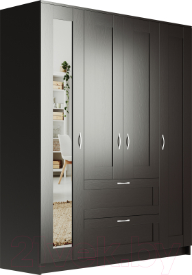 Mio Tesoro Сириус 4-х створчатый 2 ящика с зеркалом 2.02.01.091.5 (дуб ...