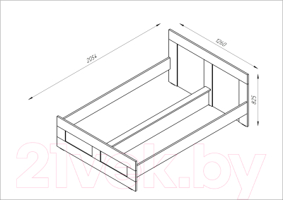 Полуторная кровать Mio Tesoro Сириус 120x200 2.02.04.180.1 (белый)