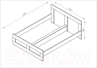 Полуторная кровать Mio Tesoro Сириус 140x200 2.02.04.190.1 (белый)