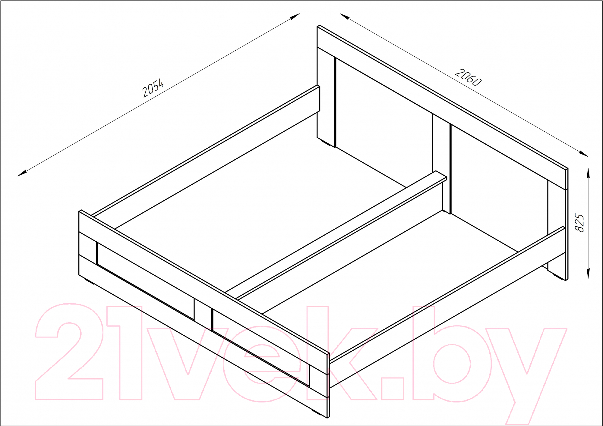 Двуспальная кровать Mio Tesoro Сириус 200x200 2.02.04.220.1