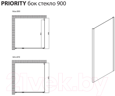 Душевая стенка Allen Brau Priority 3.31044.BA / 294073