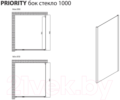 Душевая стенка Allen Brau Priority 3.31047.BA / 294076