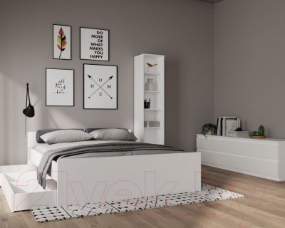 Двуспальная кровать Mio Tesoro Орион 160x200 2.01.04.090.1 (белый)