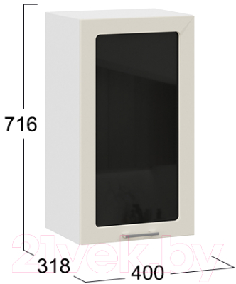 Шкаф навесной для кухни ТриЯ Габриэлла 1В4С (белый/кремовый)