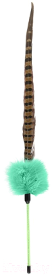 Игрушка для кошек EBI Дразнилка с пером фазана Ted / 408/430422 (бирюзовый)