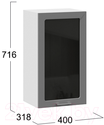 Шкаф навесной для кухни ТриЯ Габриэлла 1В4С (белый/титан)