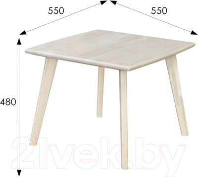 Журнальный столик Мебелик Ретро квадратный (лак)