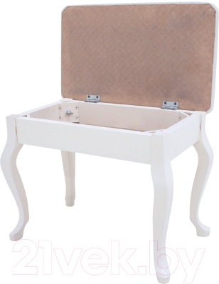 Банкетка Мебелик Азалия с ящиком (белый/экокожа белый)