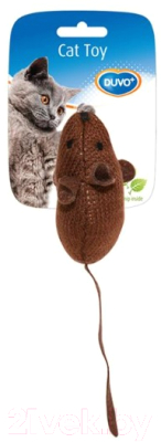 Игрушка для кошек Duvo Plus Вязанная мышка / 1717030 (коричневый)