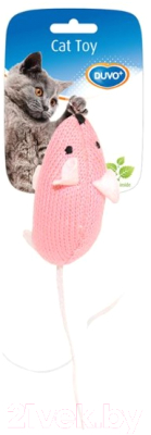 Игрушка для кошек Duvo Plus Вязанная мышка / 1717030 (розовый)
