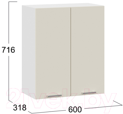 Шкаф навесной для кухни ТриЯ Габриэлла 1В6 (белый/крем)