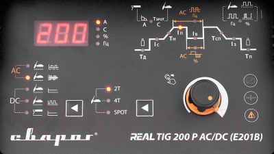 Инвертор сварочный Сварог TIG 200 P AC/DC REAL E201В Black / 99292 (маска+педаль+перчатки)