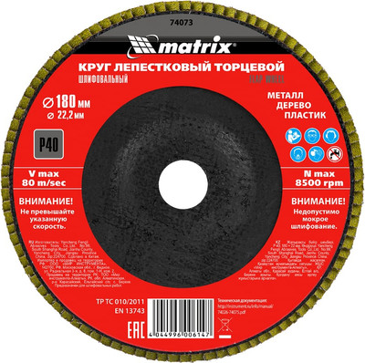 Шлифовальный круг Matrix 74073 - 