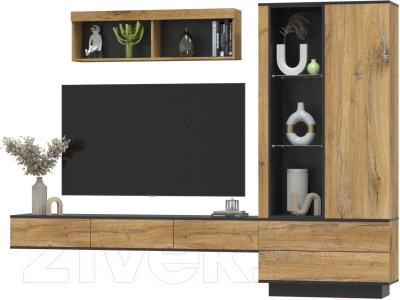 Изображение товара Горка для гостиной Interline Quartz-10 (дуб нокс/черный)