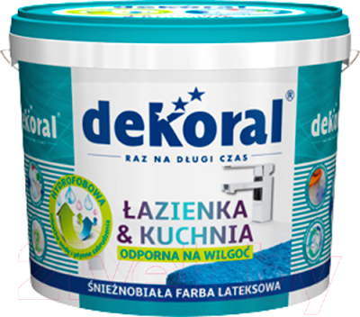 Краска Dekoral Lazienka & Kuchnia Латексная влагостойкая (3л, белый)