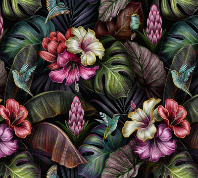 Фотообои листовые Vimala Тропические колибри (270x300)