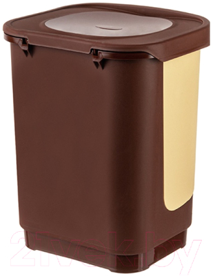Контейнер для мусора El Casa Бинго / 640326 (18л, бежево-коричневый)