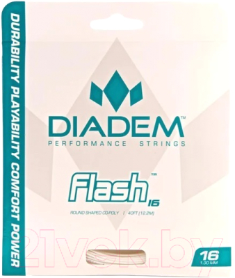 Струна для теннисной ракетки Diadem Flash 16L / S-SET-FLS-16L (12.2м, белый)