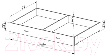 Ящик под кровать Формула мебели 120x190 / Я120.1 (дуб)