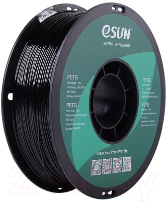 Изображение товара Пластик для 3D-печати eSUN PETG (1.75мм, черный)