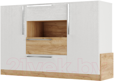 Bravo Мебель Тоскана 2дв 3ящ (дуб крафт золотой/белый поры глубокие ...